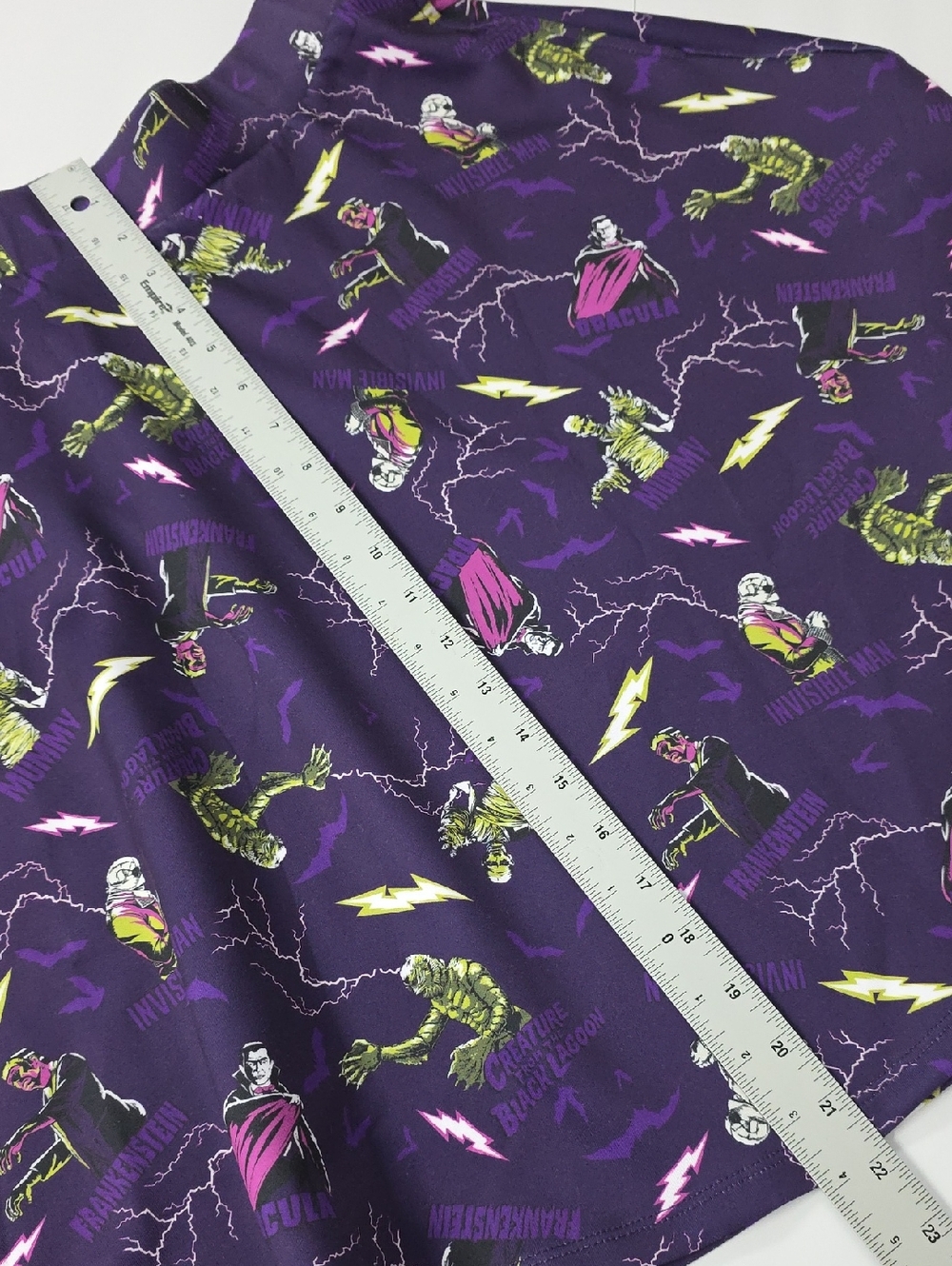 Torrid Classic Universal Monsters Purple Circle Skater Skirt Pockets - Picture 5 of 8